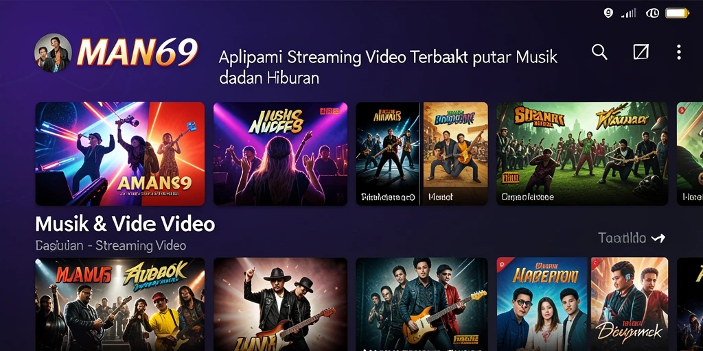 Antarmuka AMAN69 yang menarik dan fungsional untuk Streaming Video.