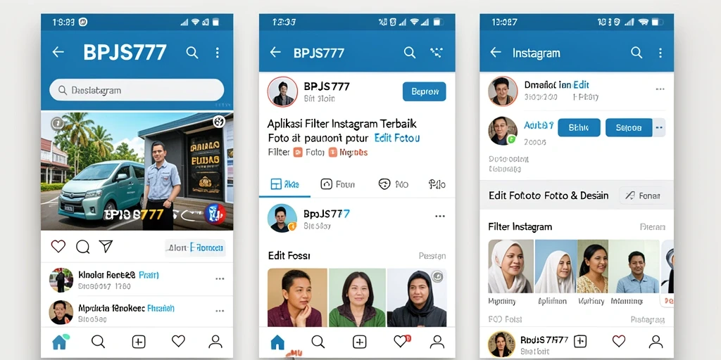 Tampilan antarmuka utama BPJS777 dengan fitur Filter Instagram yang menarik.
