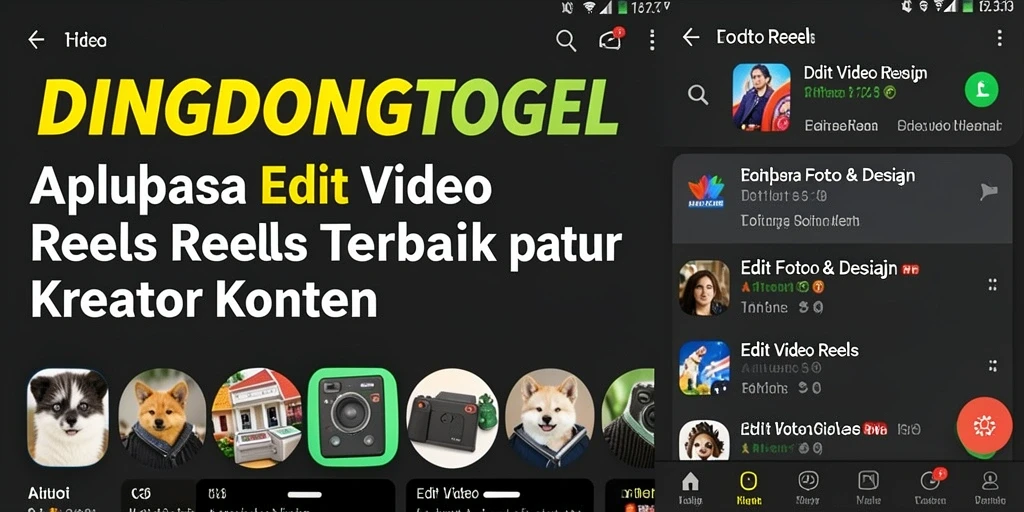 Tampilan antarmuka DINGDONGTOGEL untuk edit video reels.