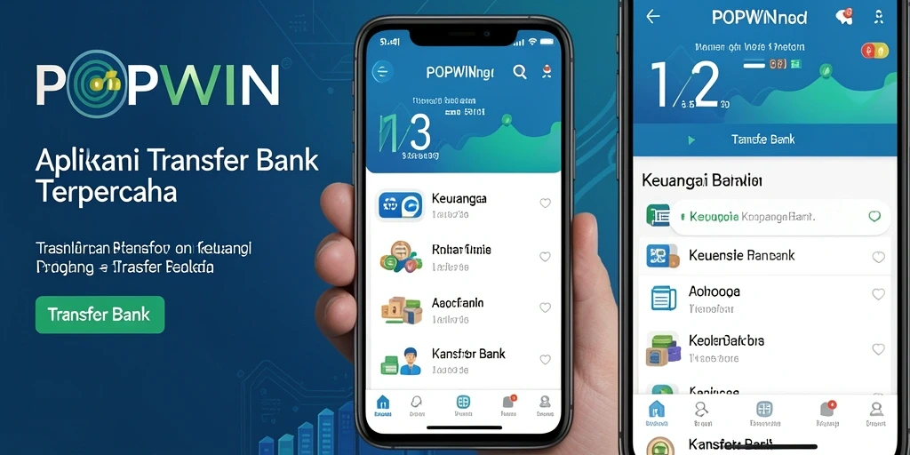 Antarmuka POPWIN yang sederhana dan fungsional untuk transfer bank.