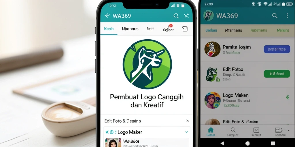 Antarmuka intuitif WA369 untuk membuat logo secara profesional.